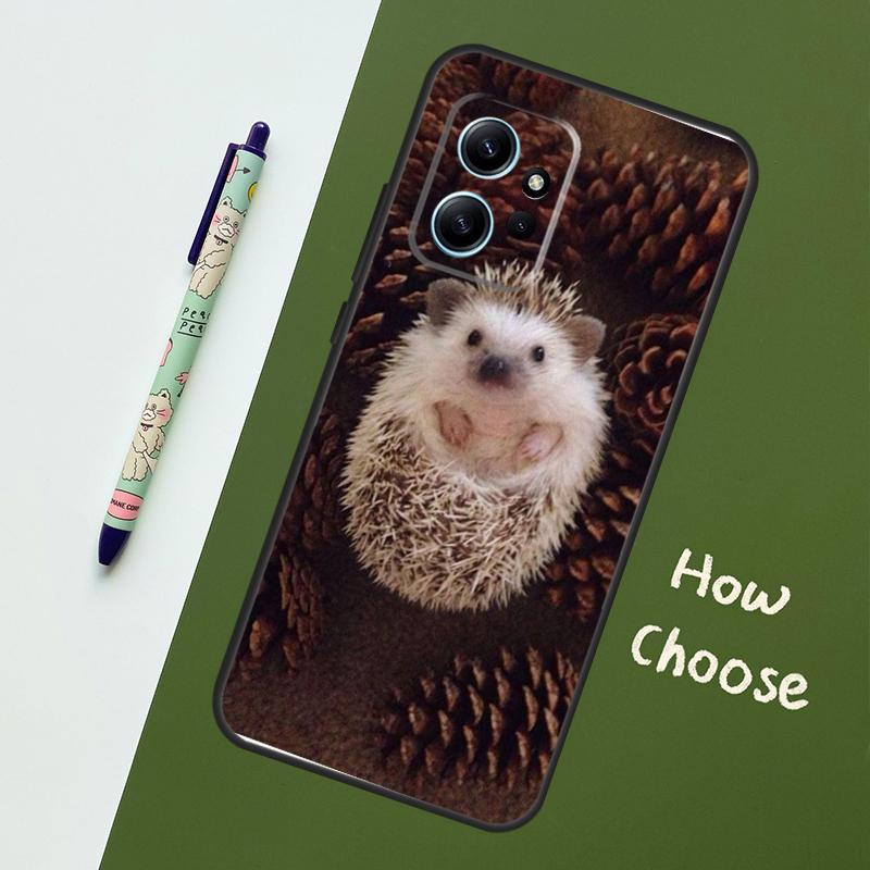 Cute Little Hedgehog Case For Xiaomi Redmi Note 14 10 11 12 13 15 Pro Plus Cover For Redmi 15 15C 14C 12C 10C 13C