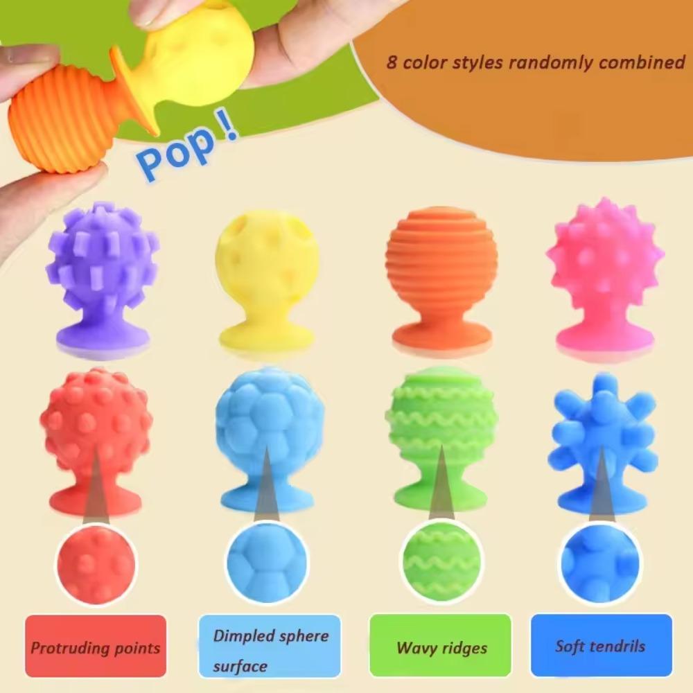 Relaxing Soft Worry Stone Fidget Toy Textured Silicone Suction Cup Toy Children Sensory Stone  Kids