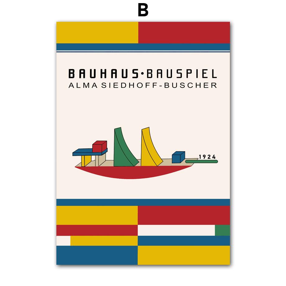 Bauhaus Lines Geometric Figure Wall Art Posters Prints Nordic Abstract Canvas Painting Hotel Bar Pictures For Living Room Decor
