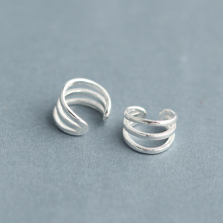S925 Silver Minimalist Ear Cuff for Women - Korean Fashion, Non-Pierced Cartilage Clip Earring