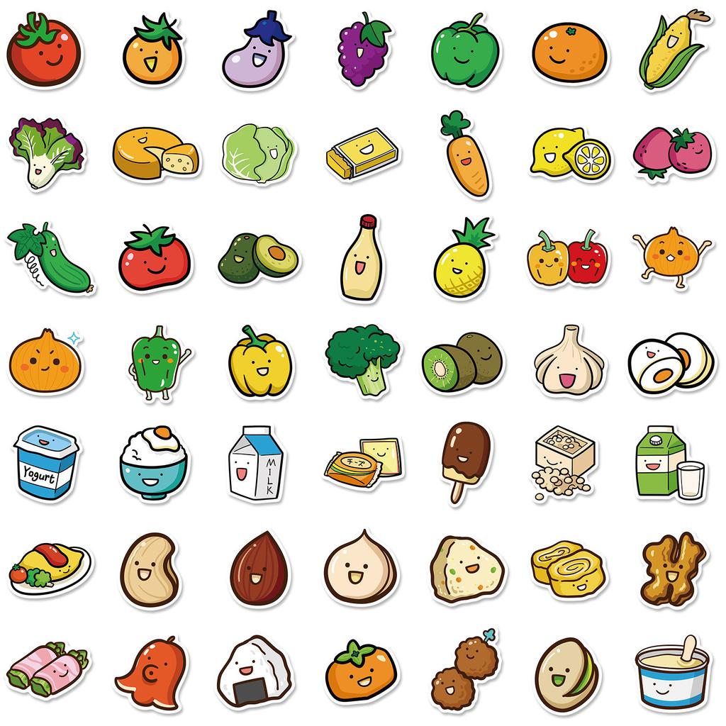 Fruit and Vegetable Stickers Children's Educational Stickers Fruit Stickers Fun Stickers Waterproof Stickers
