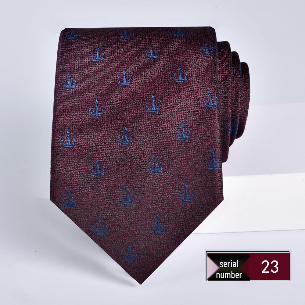 Wine Red Jacquard Tie for Men - Formal Business, Wedding, and Groom 8cm Executive Style