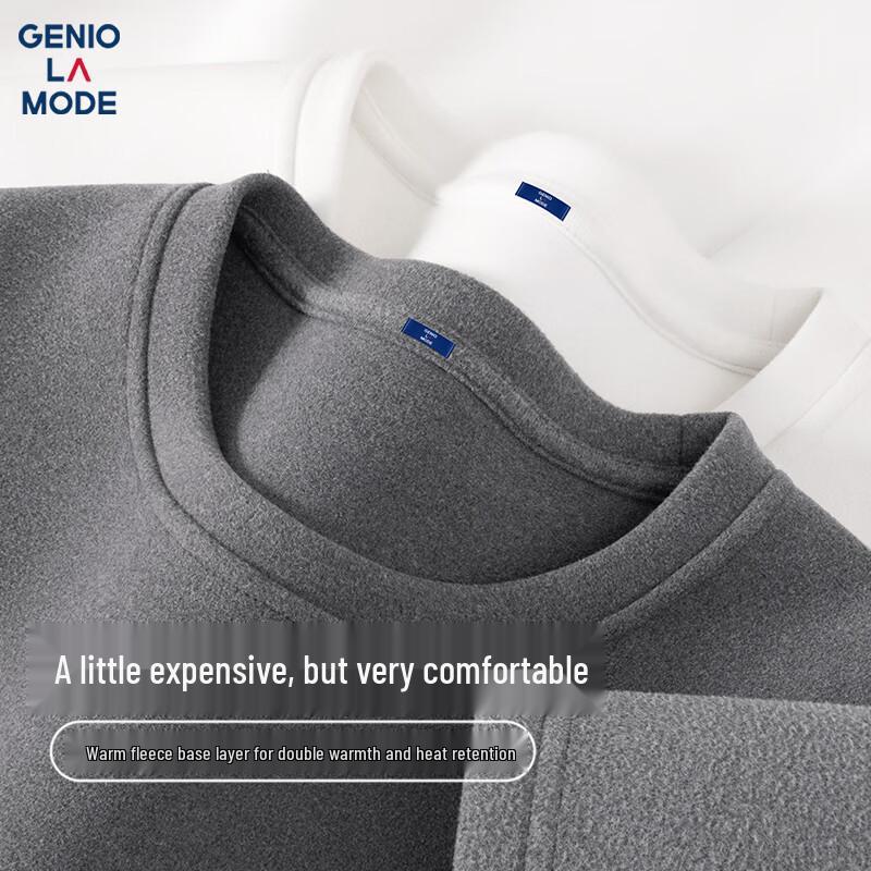 GENIOLAMODE Men s Fleece Lined Thermal Long Sleeve T-Shirt M