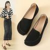 Old Beijing cloth shoes women's large size - 4 one-pedal flat-soled maternity shoes autumn leather soft-soled mother