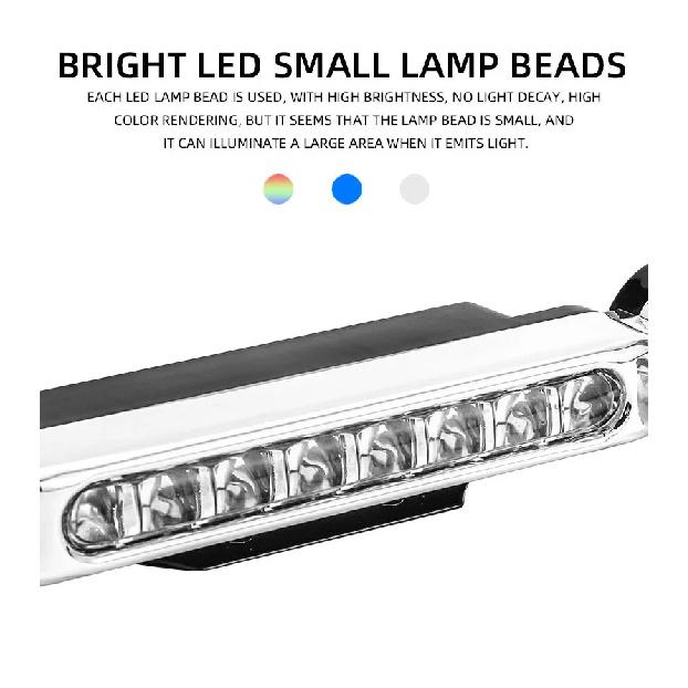 2pcs Car LED Daytime Headlight With Wind Powered Fan Floodlights Auxiliary Lighting Motorcycle Lamp For Enhanced Visibility