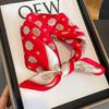 Fashion 100% Real Pure Silk Headscarf Square Satin Scarf For Women Shawl Foulard Hijab Neckerchief Bandana Print Bufanda Echarpe
