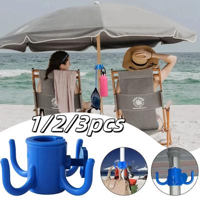 1-3pcs Beach Umbrella Hanging Hook 4 Plastic Hooks For Hang Towels Hats Clothes Camera Sunglasses Bags Beach Hook Accessories