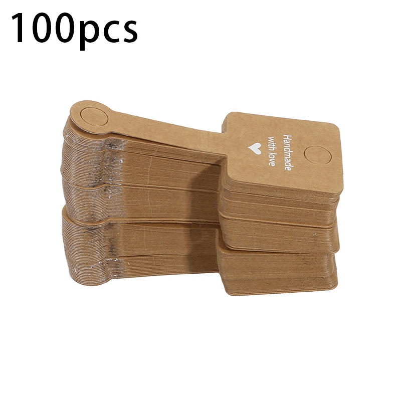 100PCS Sturdy Jewelry Hanging Displays Cards Creative Foldable Jewelry Paper Cards for Necklace Bracelet Earrings Keychain