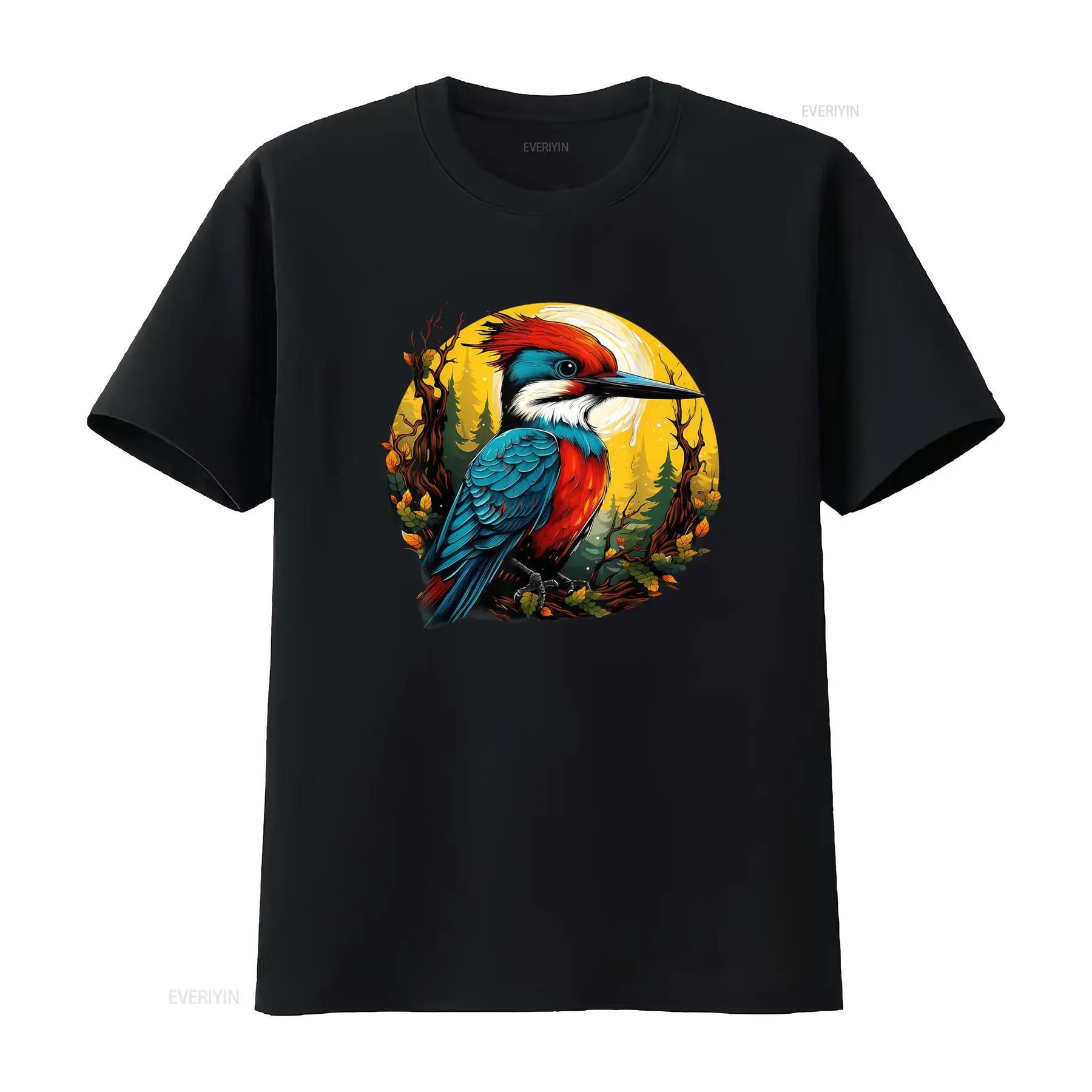 

Vibrant Woodpecker Forest Portrait T Shirt Nature Inspired Colorful Wildlife Artwork vintage Washed streetwear Unisex Stylish... S разноцветный