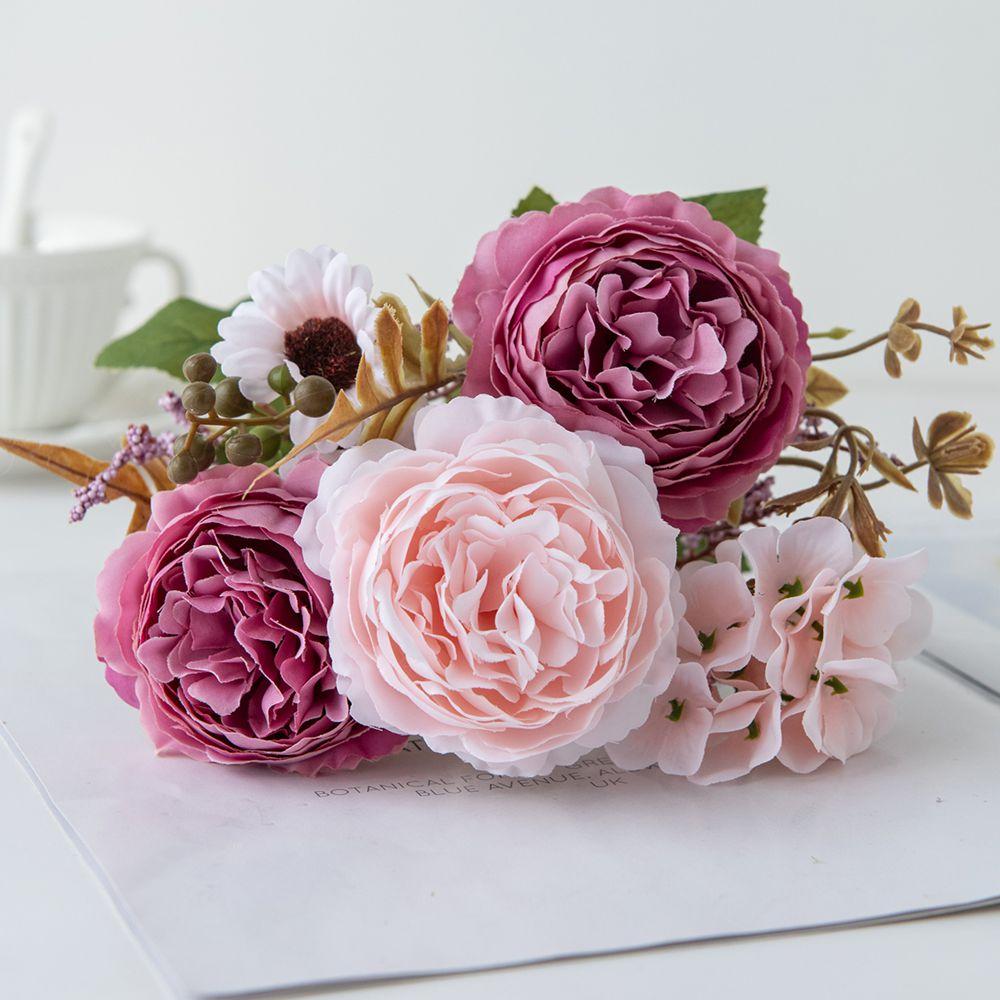 Artificial Flower Silk Persian Peony Outdoor Garden festival Wedding bridal bouquet Home vase table DIY gift box scrapbook Decor