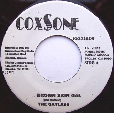 7inch Record GAYLADS / CLANCY ECCLES - Brown Skin Gal / Freedom CS1962 Coxsone Records Jamaica Reggae, Ska & Dub Used