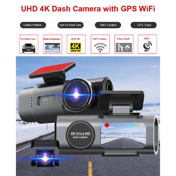 Dash Cam 4K GPS WIFI APP 24H Night Vision Mini Optional Rear Lens Dashcam Car DVR Video Recorder Camera For Car Black Box