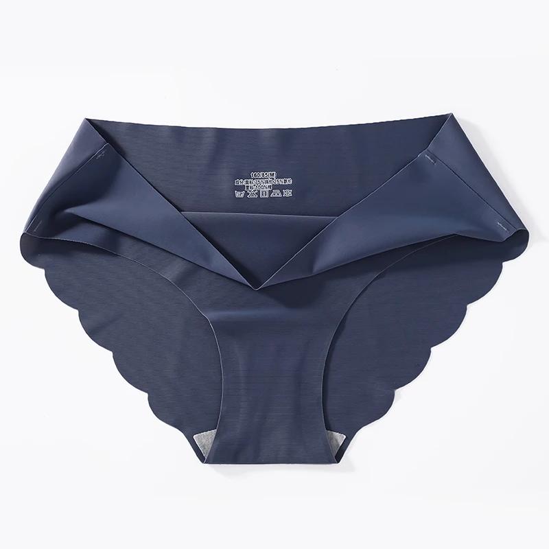 Set Seamless Silk Briefs Sexy Panties For Women Mid Waist Comfortable Girl Silk Panty Female Underpants Woman Lingerie M-Xl