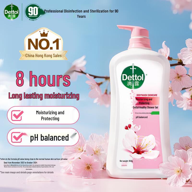 Dettol Moisturizing Care Healthy Shower Gel 950g x 4 Pack