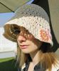 Elkebeullum Flower Net Ivory Bucket Hat