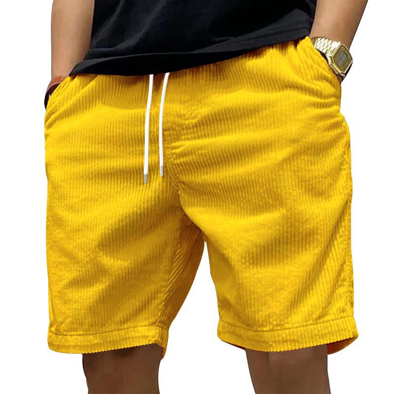 Retro Corduroy Cross-Border Workwear Shorts for Men - Summer American Streetwear Trend