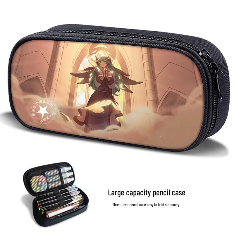 

Egg Party Fright Night Multi-layer Pencil Case for Boys - Peggy Stationery Box for Primary and Secondary Students Large Capacity Triple-layer Canvas Pencil Case