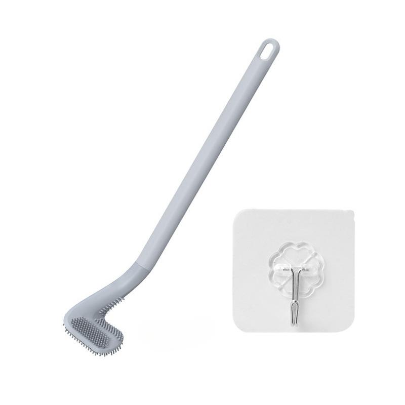 

Туалетная щетка бытовая с длинной ручкой силиконовая туалетная щетка настенная чистящая щетка gray (send hook)