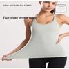 Women's Basic Long Yoga Tank Top with Chest Pad