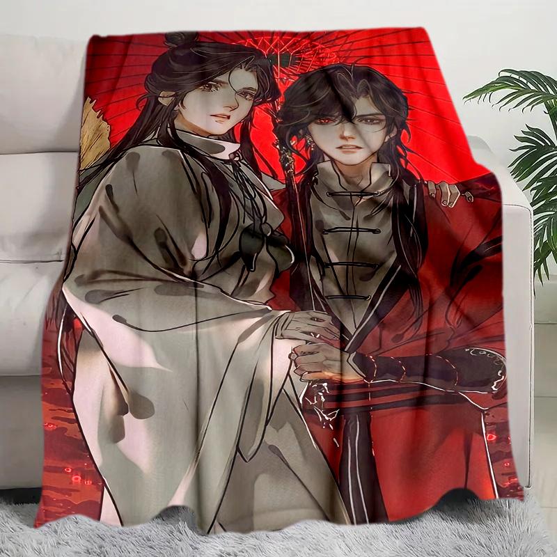 1PC Heaven Official s Blessing printed blanket, all season lightweight home office outdoor nap multifunctional blanket A2 80cm x 120cm