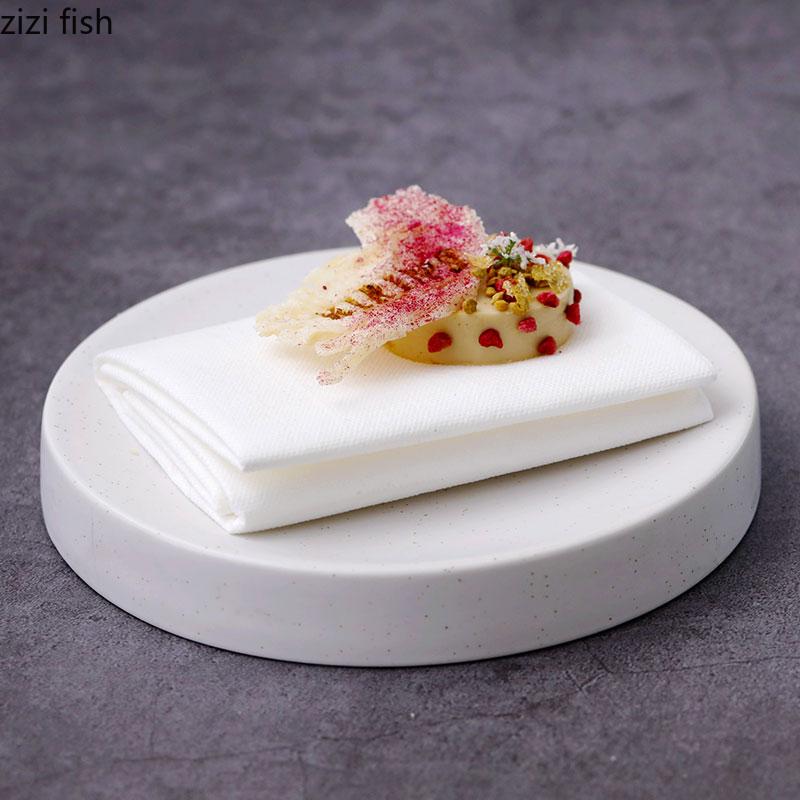 Round Ceramic Western Plate Steak Plates Decorative Dinner Plate Sushi Dish Dessert Plates Dim Sum Dish Fruit Bowl Snack Tray