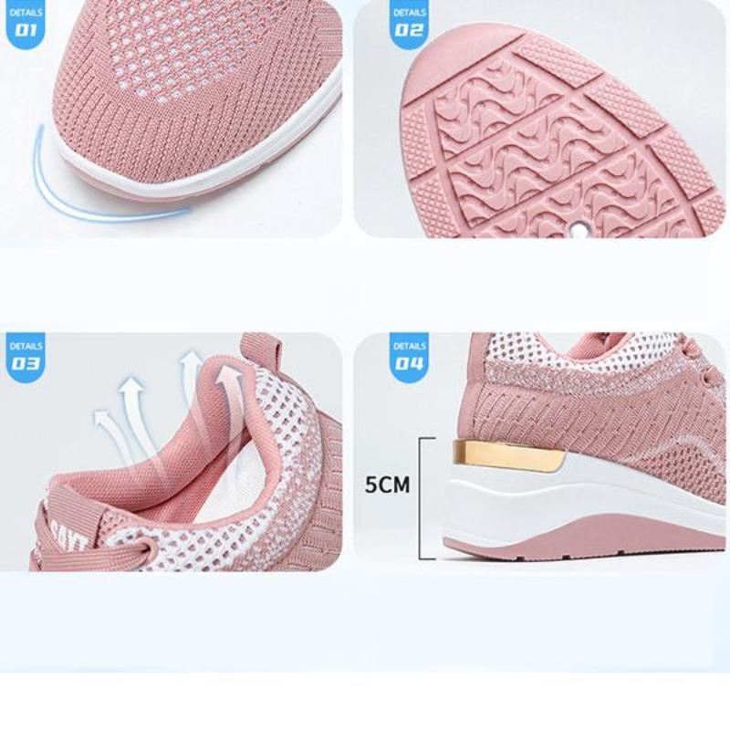 Nové dámské tenisky na platformě pro zvýšení výšky síťované prodyšné lehké běžecké tenisky