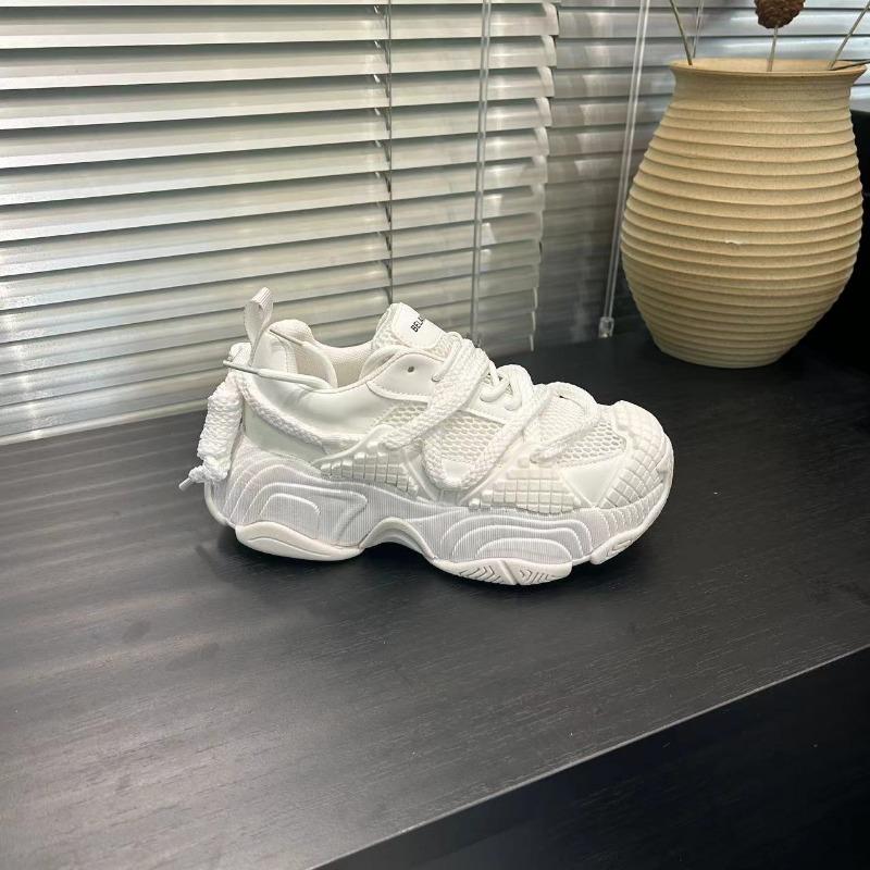 

Platform dad shoes new spring and summer mesh breathable women s shoes fashion heightening casual sports shoes 35 белый