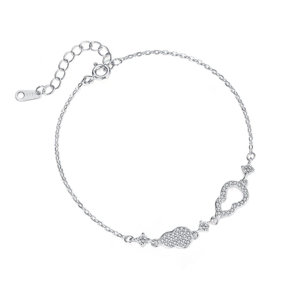 Elegant S999 Silver Gourd Bracelet for Women - Starry Hollow Design, High-End, Chic Jewelry.