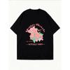 Oversized T-Shirt White Floral Design Sketch The Design Actually Does Graphic Print Casual Wear For Women Summer Outfits Streetwear Fashion Trendy Top