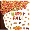 Zonon 128 Pcs Happy Fall Bulletin Board Decorations Fall Tree Pumpkin Halloween Thanksgiving Autumn Maple Leaf Cutouts Thankful Tree Decor To Write