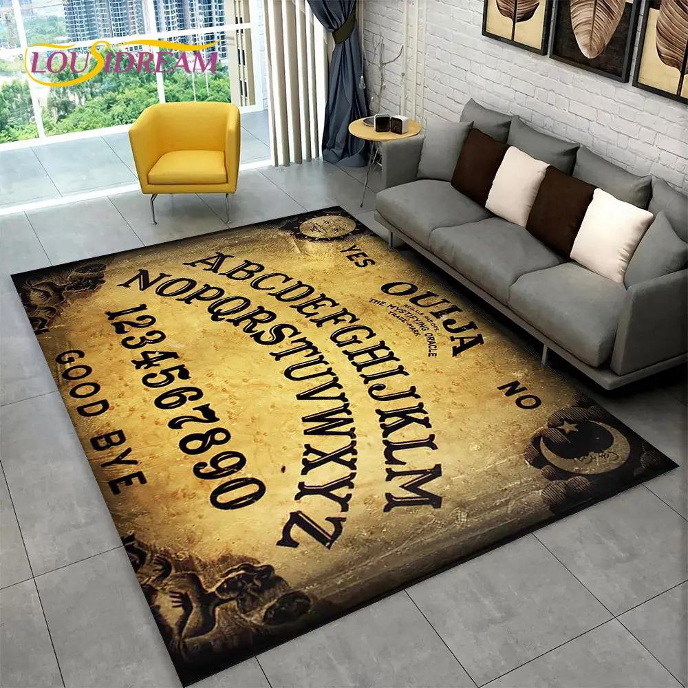 Ouija Tarot Witchcraft Gothic Area Rug,Carpet Rug for Living Room Bedroom Sofa Doormat Decoration,Kids Play Non-slip Floor Mat