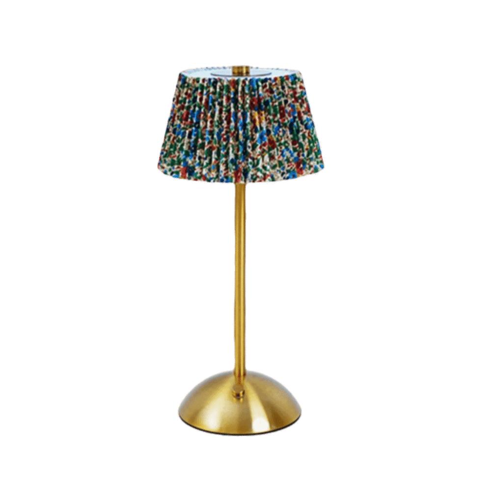 Metal Base Pleated Desk Lamp Fabric Shade Dimmable Touch Bedside Lamp USB Charging 3 Color Lights LED Night Light Bedroom