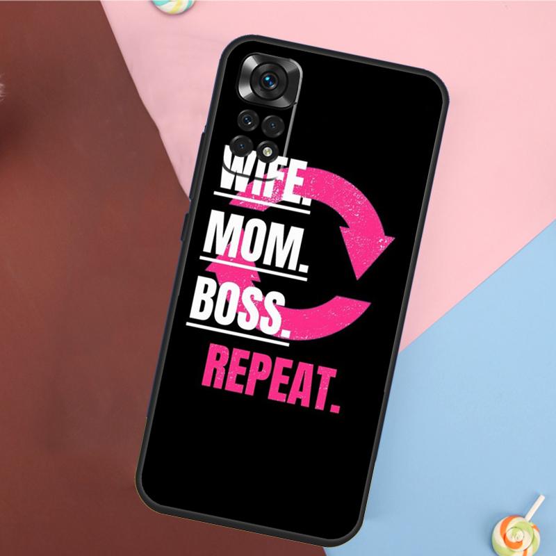 Wife Mom Boss Quotes Cover For Xiaomi Redmi Note 14 13 12 9 10 11 Pro 9S 10S 11S 12S Redmi 14C 10C 12C 13C Case