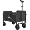 Wagon Foldable Hand Cart 360 degrees Garden Cart with Adjustable Handle Beach Cart up to 60 kg for Sport Shopping Black