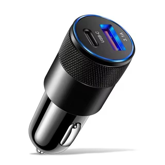 3.1A USB Car Charger Type C Fast Charging Phone Adapter For Xiaomi Huawei PD Phone Charger Adapter Socket Cigarette Lighter