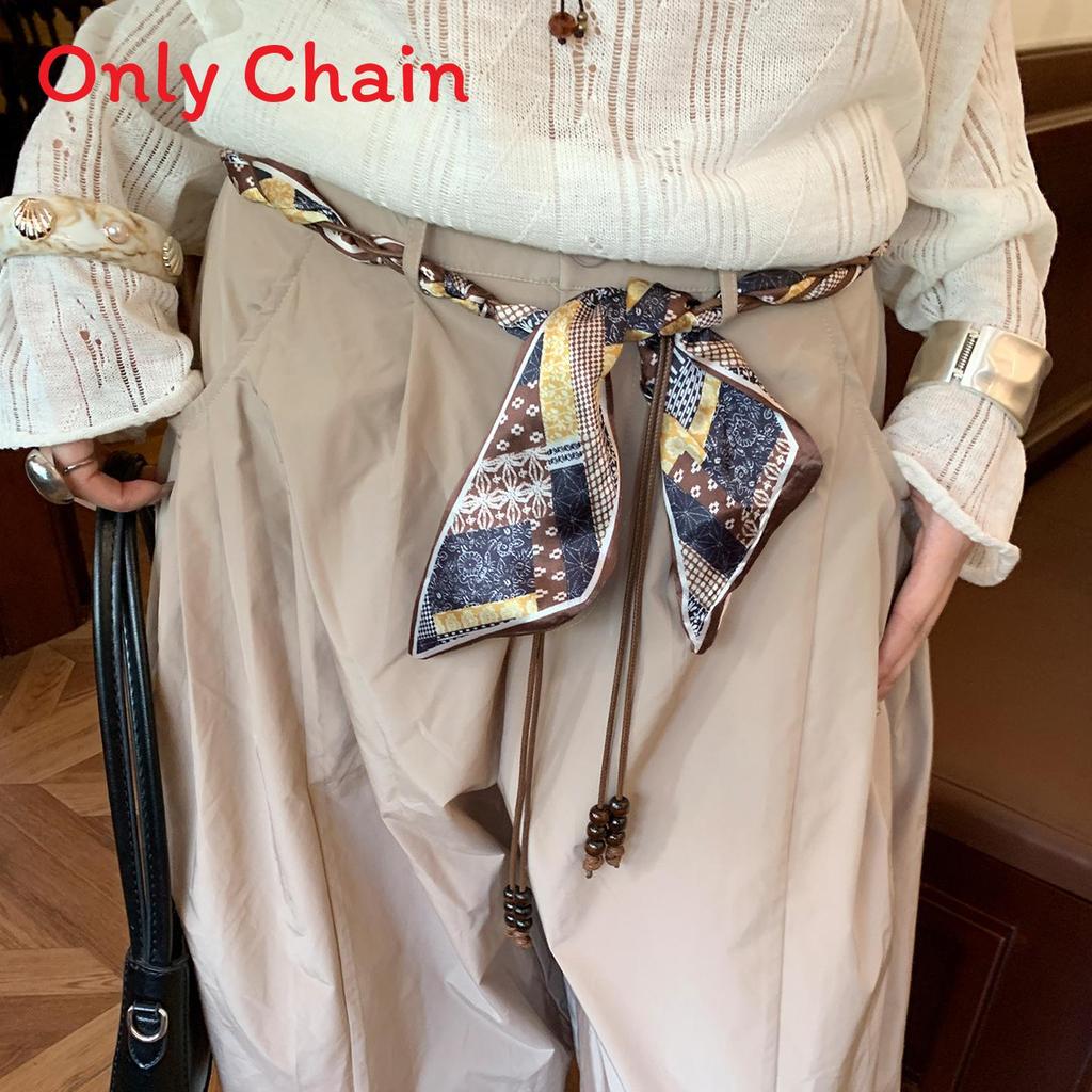 

Ретро Женский Пояс на Талию с Пряжкой из Сплава и Украшениями для Платья или Джинсов ScarfWovenBelt