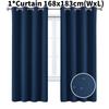 Curtain Blackout Insulated Bedroom Living Room Solid Color Curtains Decor Window