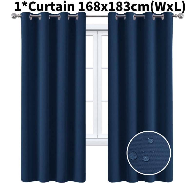 Curtain Blackout Insulated Bedroom Living Room Solid Color Curtains Window Decor