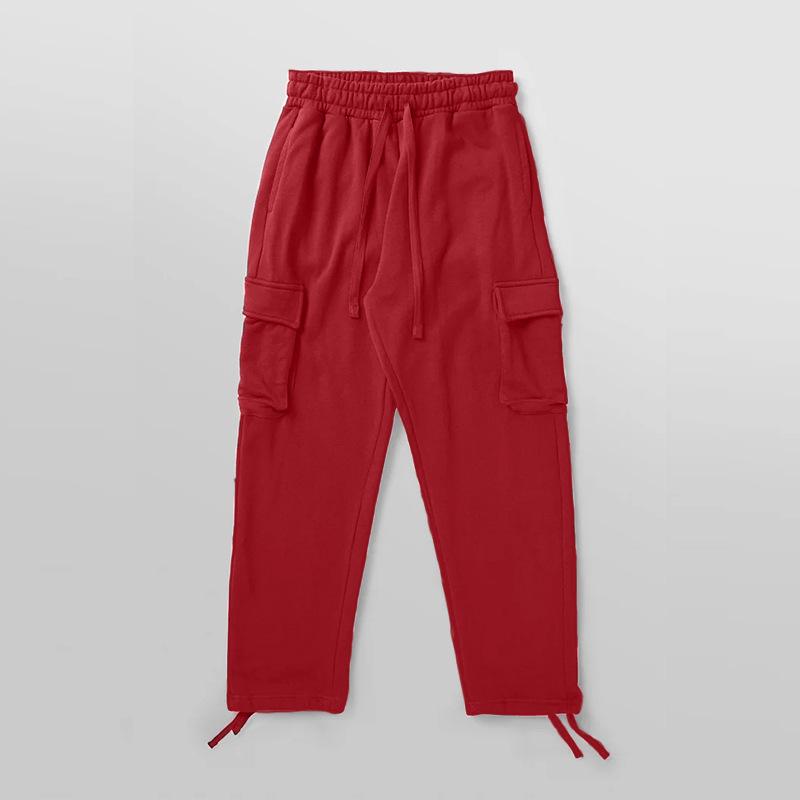 Men's New Multi-pocket Overalls European and American Men's Sweatpants Casual Drawstring Straight Trousers
