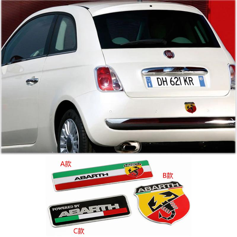 BHB1 Car Metal Emblem Sticker Auto Trunk Decorate Decal Accessories For Fiat Abarth 500 Tipo FR Punto Ducato Stilo Palio Bravo Pondo