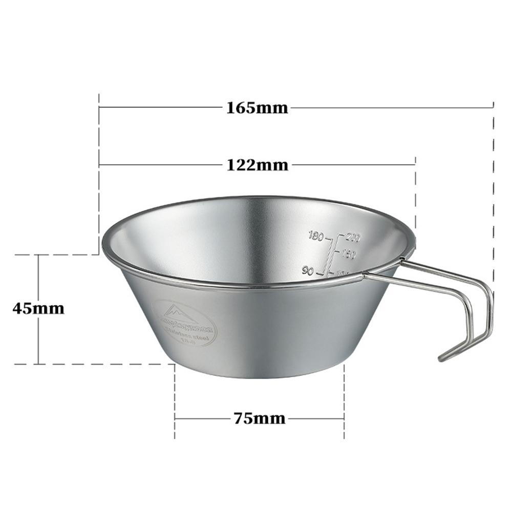 Camping Sierra-kopp i rostfritt stål Lätt och kompakt Campinggryta Vandring Kaffemugg Skålkopp