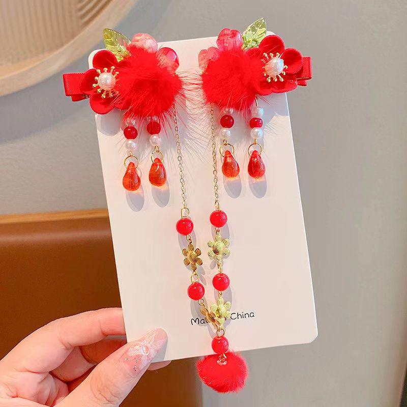 

Детские аксессуары для волос в старинном стиле Hanchen: Заколка для волос с кисточкой и цепочкой на лбу