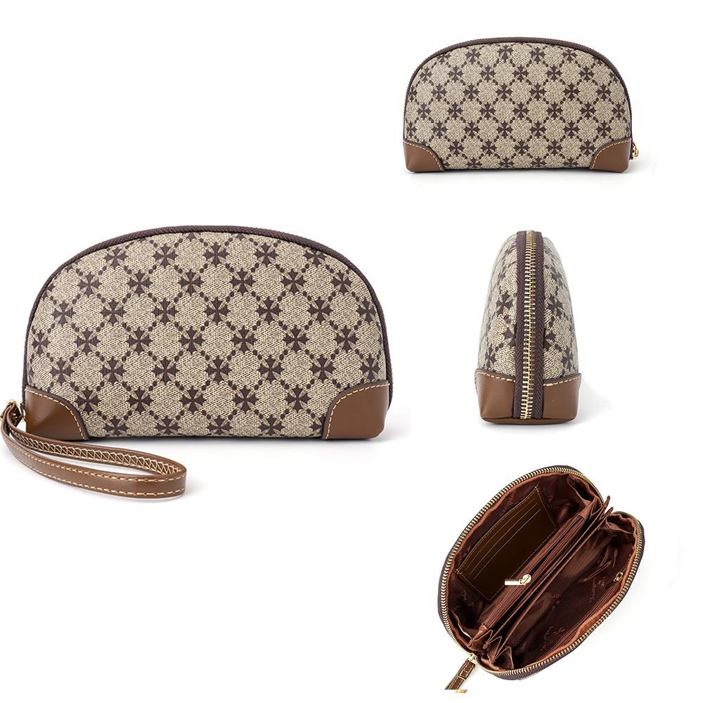 ins old flower plaid change bag women s retro zipper wallet versatile neutral storage bag one size 1630₽