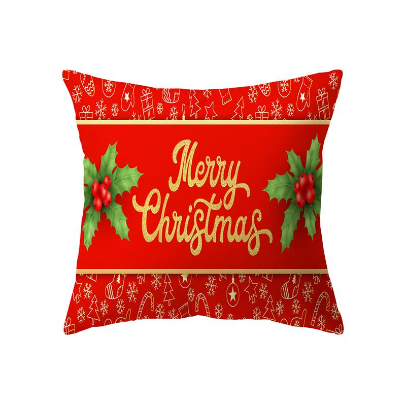 Christmas Theme Christmas Decoration Printing Pattern Cushion Cover Home Living Room Sofa Decoration Pillow Pillow Cover
