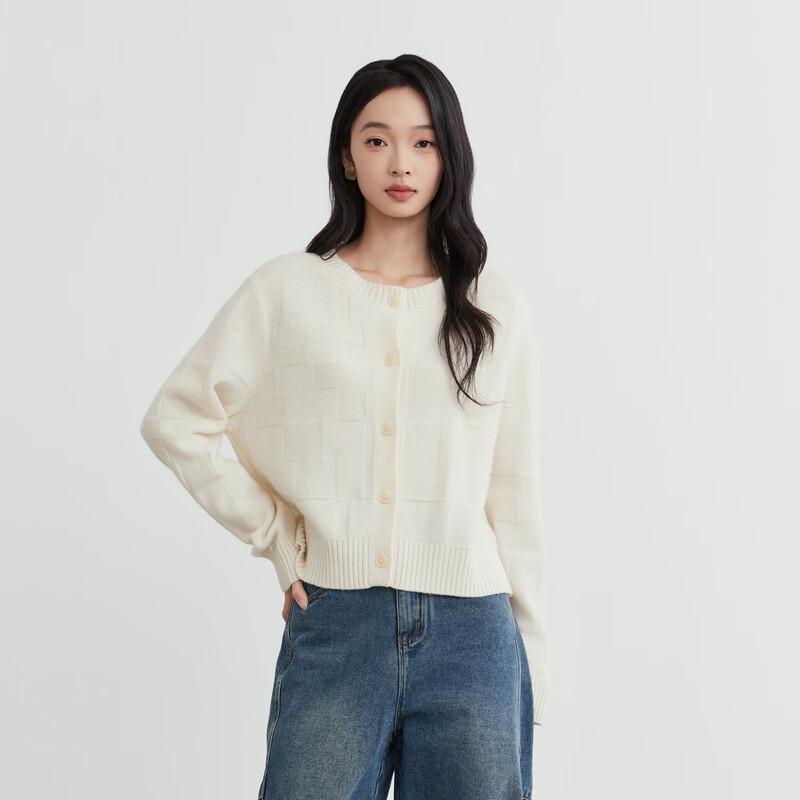 

Women s 100% Wool Crew Neck Cardigan XS