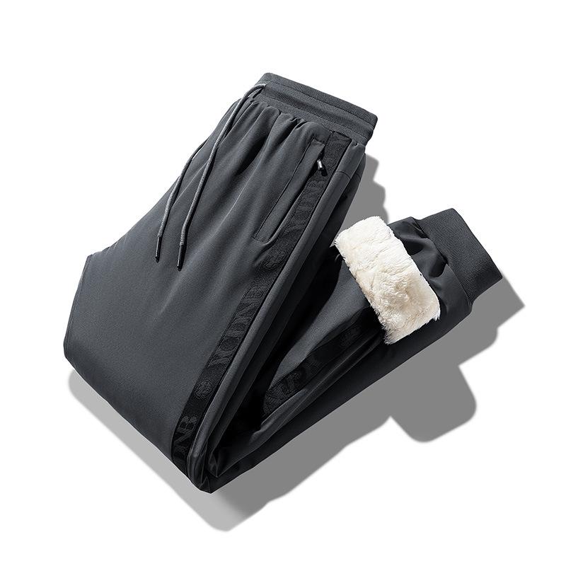 

Мужские теплые ветрозащитные хлопковые спортивные штаны: Большой размер, овчина с флисовой подкладкой для осени и зимы 3XL