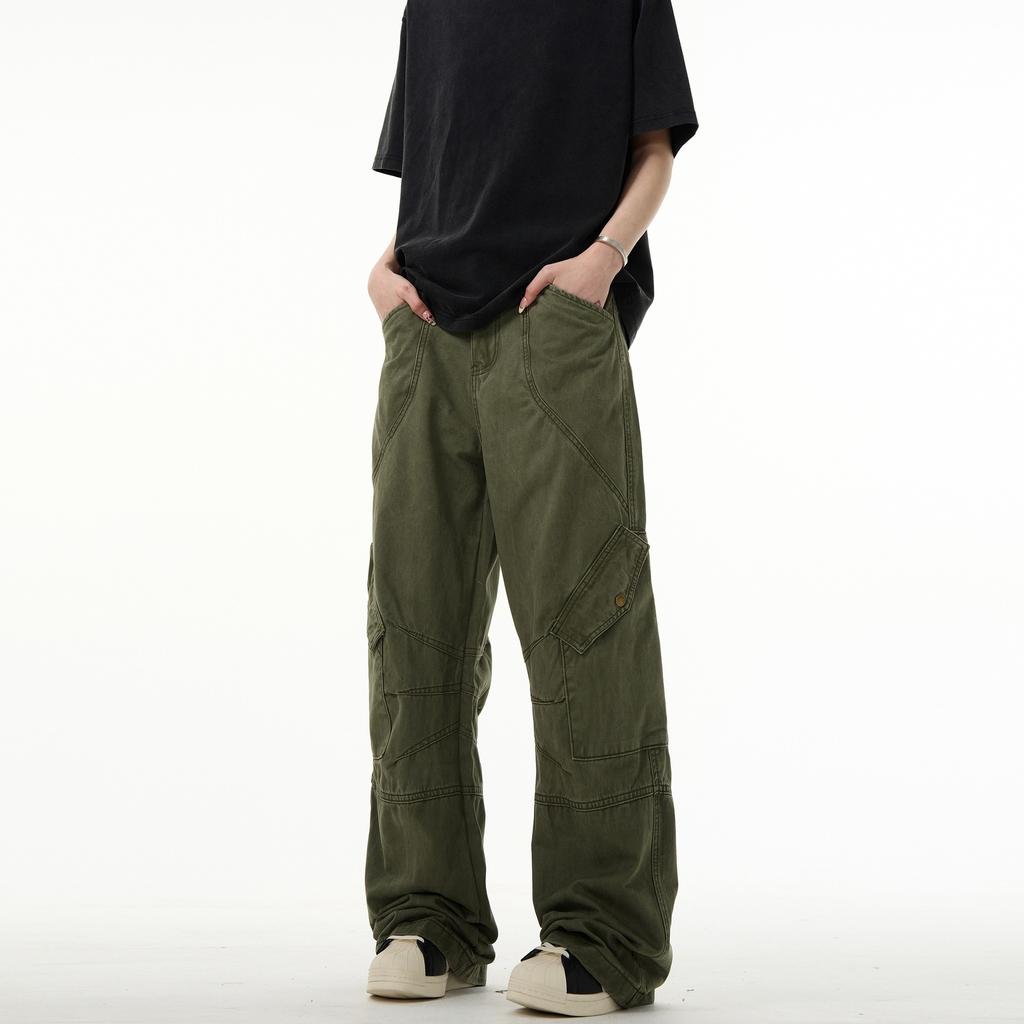 American retro multi-pocket design overalls men's and women's vibe loose casual versatile trousers tide