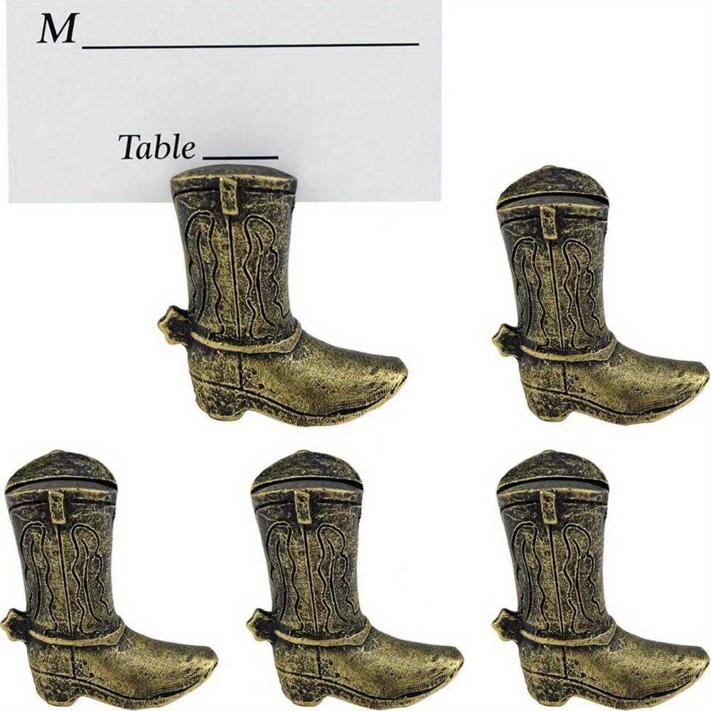 

4pcs Vintage Cowboy Boot Seat Clips, Creative Party Decorations for Christmas Party Wedding Cowboy Theme Party Table Decoration 4pcs