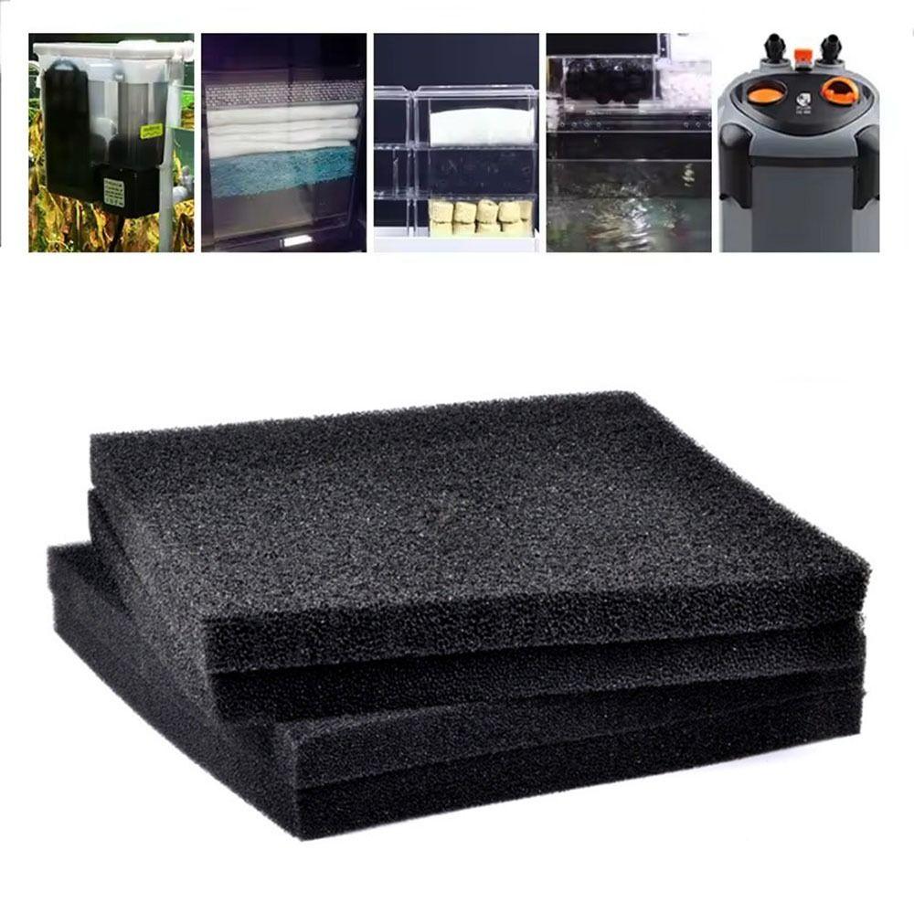 Multi Sizes Black Filtration Foam Thickened Design Long Use Time Sponge Pad Skimmer 50*12*2cm/50*50*2cm