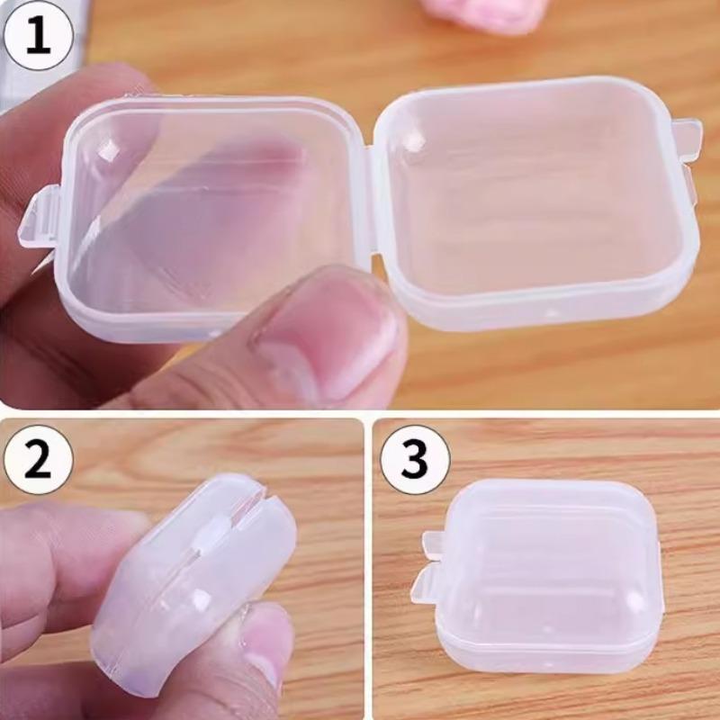 Mini Jewelry Storage Box Transparent Rectangle Locking Design Jewels Boxes Sturdy Rings Earrings Empty Case Jewelry Packaging